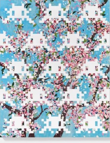 Invaded Blossom by Damien Hirst and Invader
